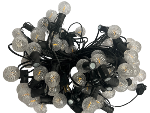 G40 Black/White Magnetic Patio Light Strands 25' to 100' (15" spacing)